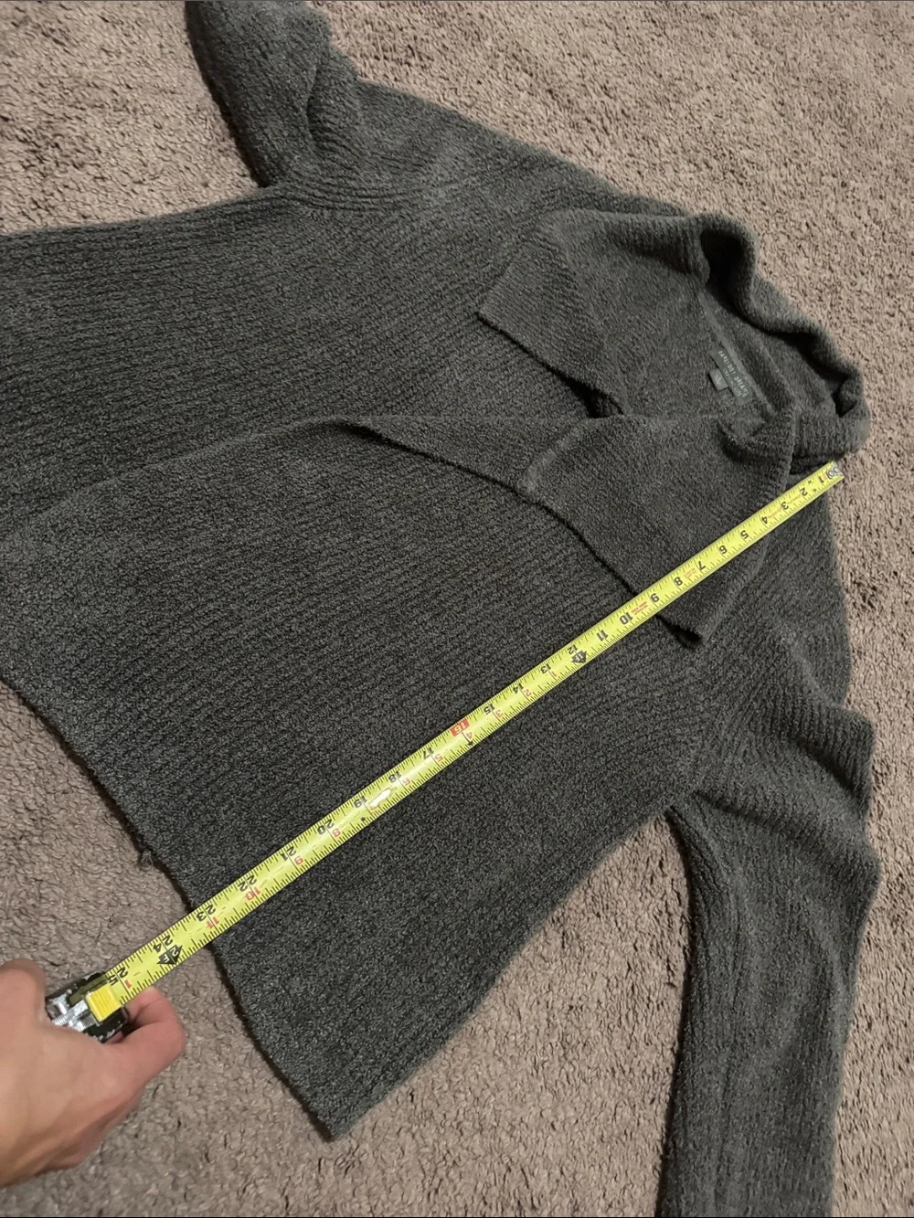 Barefoot Dreams-Sz L-Cozy Chic Lite Wrap Sweater-Open Front-Gray-EUC